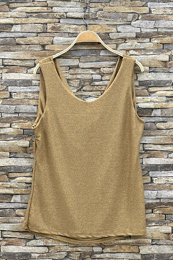 ESTTG Italian One Size Golden Elegance Holiday Tank Top