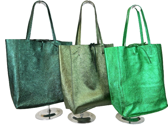 Basic Metallic Leather Tote Bag JIJOU CAPRI