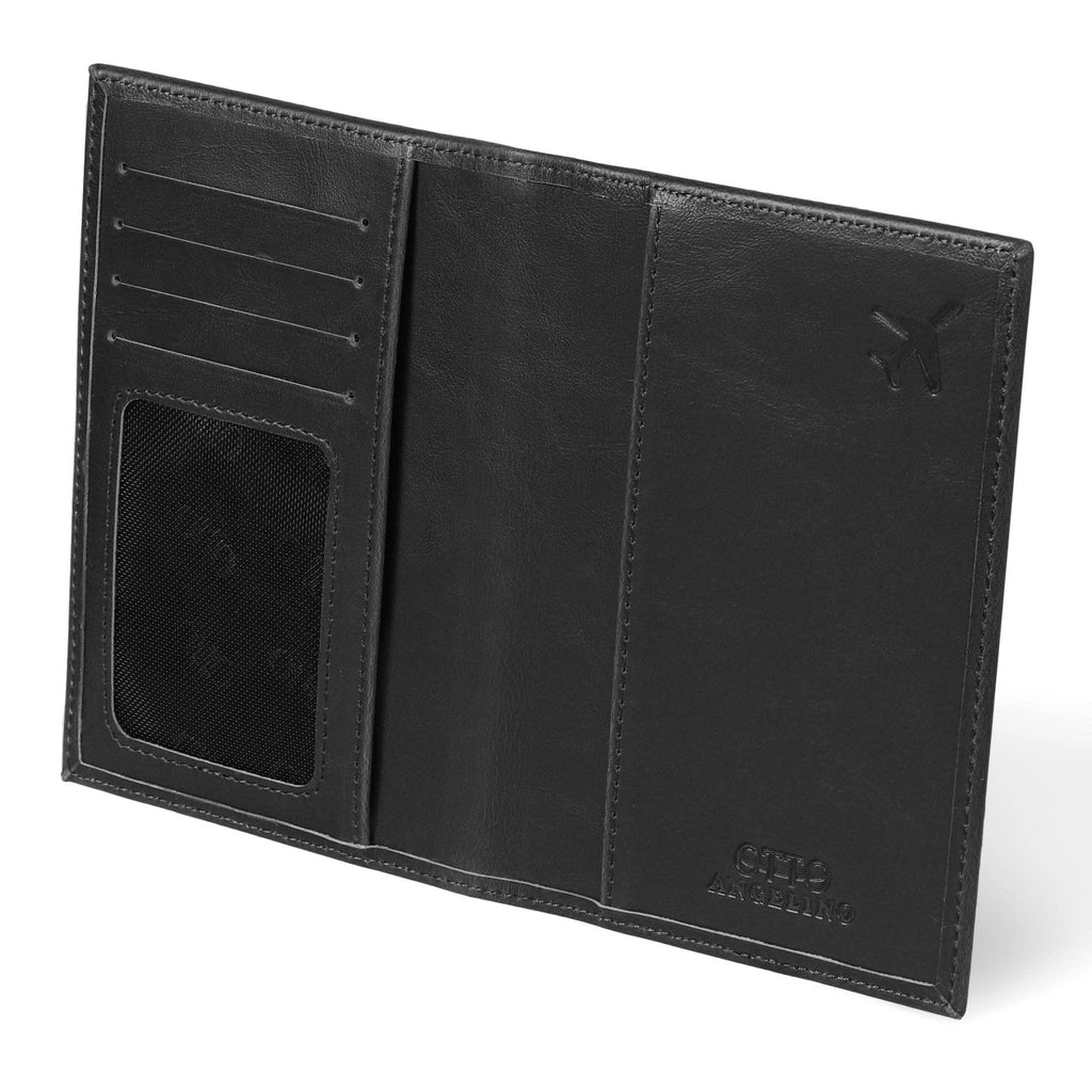 Otto Angelino Slim Passport Wallet with RFID Blocking, Leath