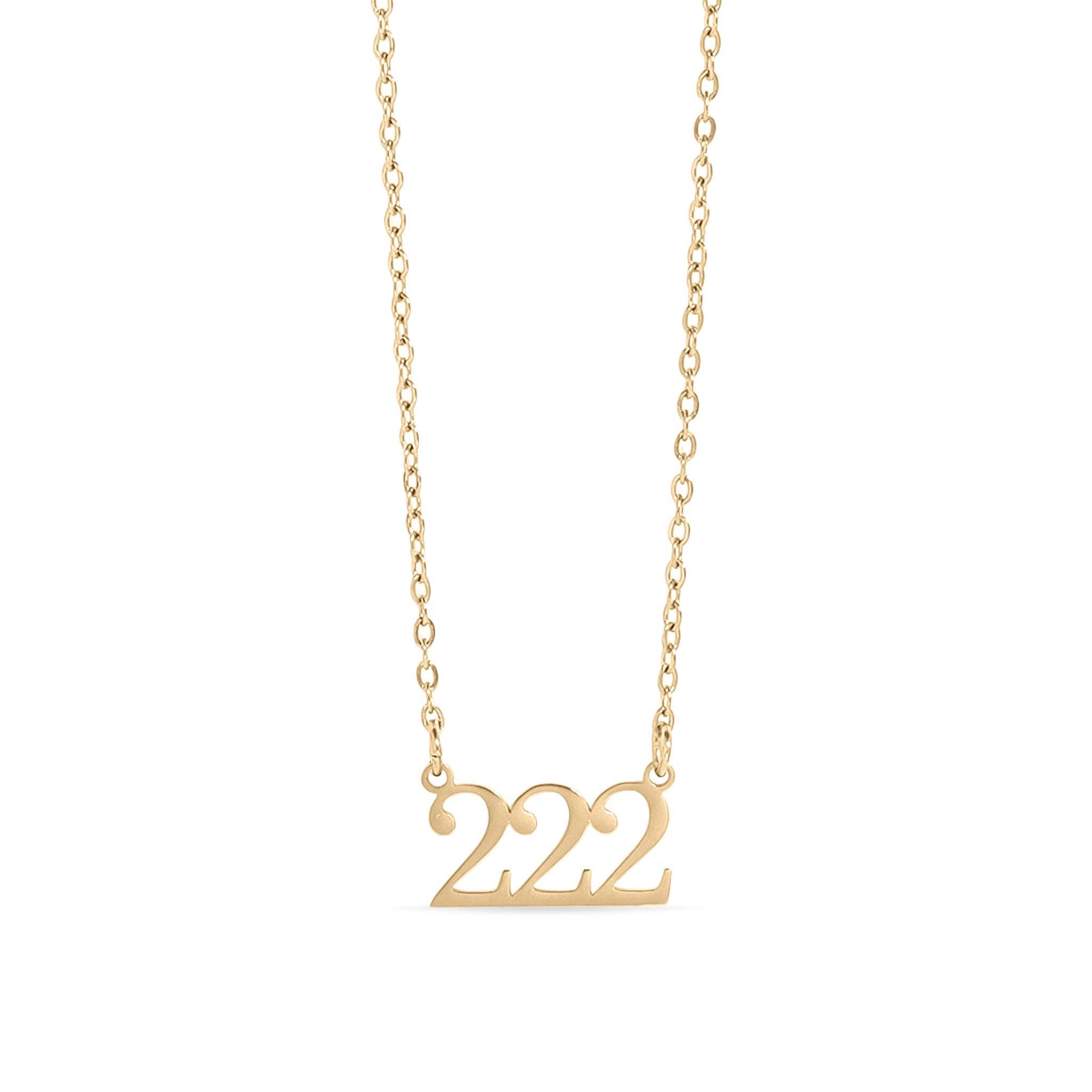 18K Gold PVD Stainless Steel Angel Number Necklace