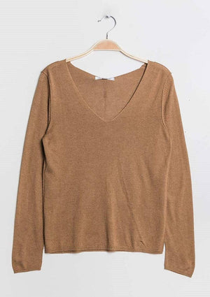 Cashmere silk V-neck sweater