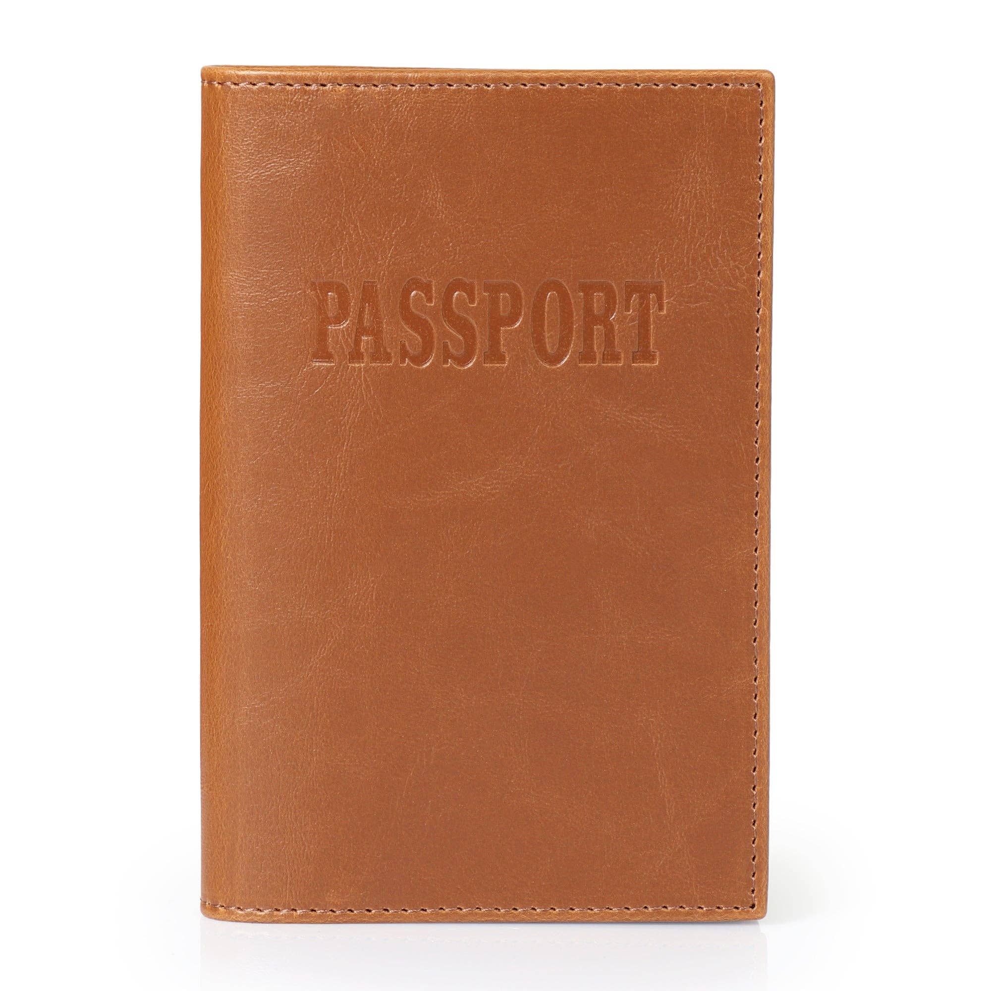Otto Angelino Slim Passport Wallet with RFID Blocking, Leath