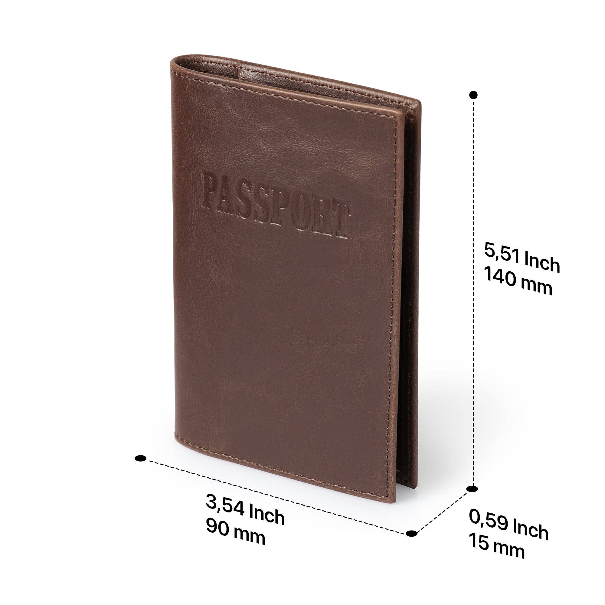 Otto Angelino Slim Passport Wallet with RFID Blocking, Leath