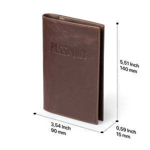 Otto Angelino Slim Passport Wallet with RFID Blocking, Leath