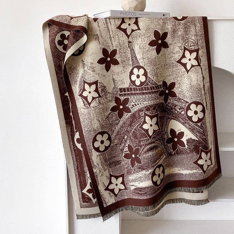 Cashmere-Like Horse Print Warm Scarf