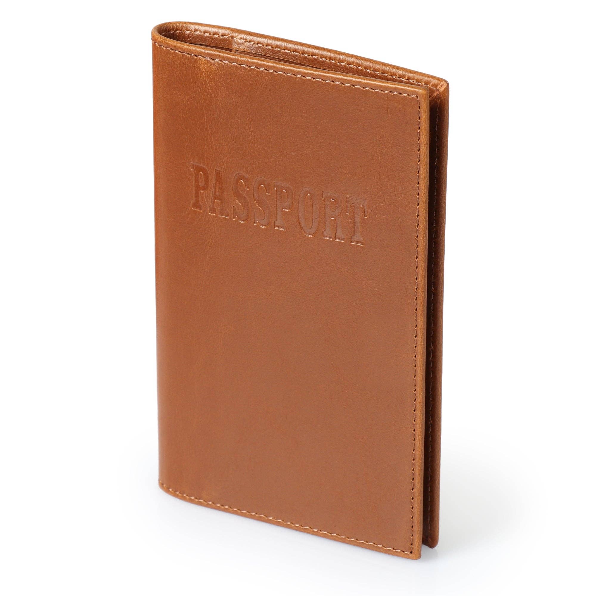 Otto Angelino Slim Passport Wallet with RFID Blocking, Leath