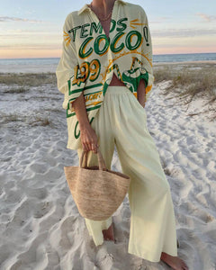 Fashionable Beauty Unique Printed Casual Resort Set