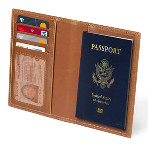 Otto Angelino Slim Passport Wallet with RFID Blocking, Leath