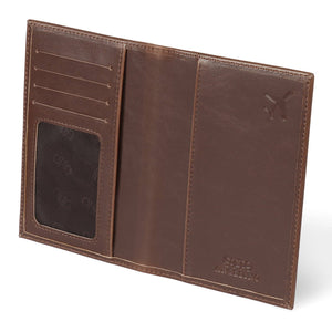 Otto Angelino Slim Passport Wallet with RFID Blocking, Leath