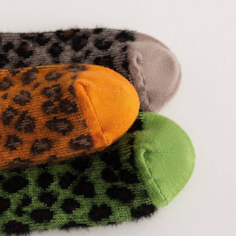 Leopard Print Lightweight Thick Sock(A Set Of Five Pairs)