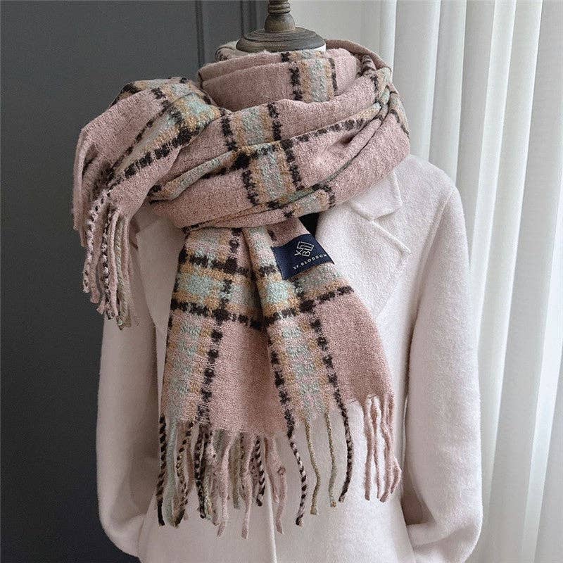 Cashmere-Like Plaid Scarf