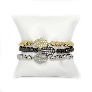 The Perfect Hamsa Beaded 6mm Stretch Bracelet