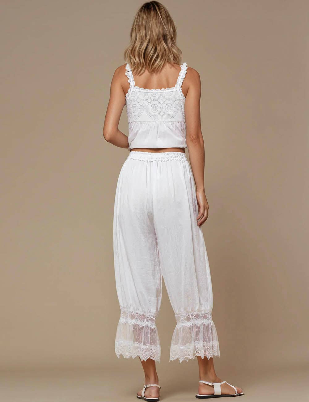 Ladies V-Neck Lace String Tie Pants SKP51298