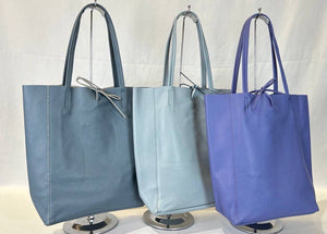 Summer Italian Leather Solid Tote Bags JIJOU CAPRI