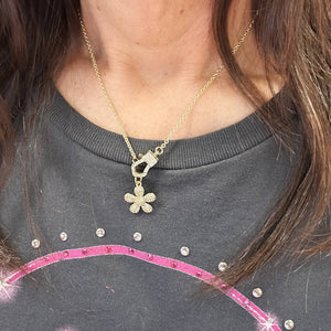 Rachael Mini Pave Clasp Necklace