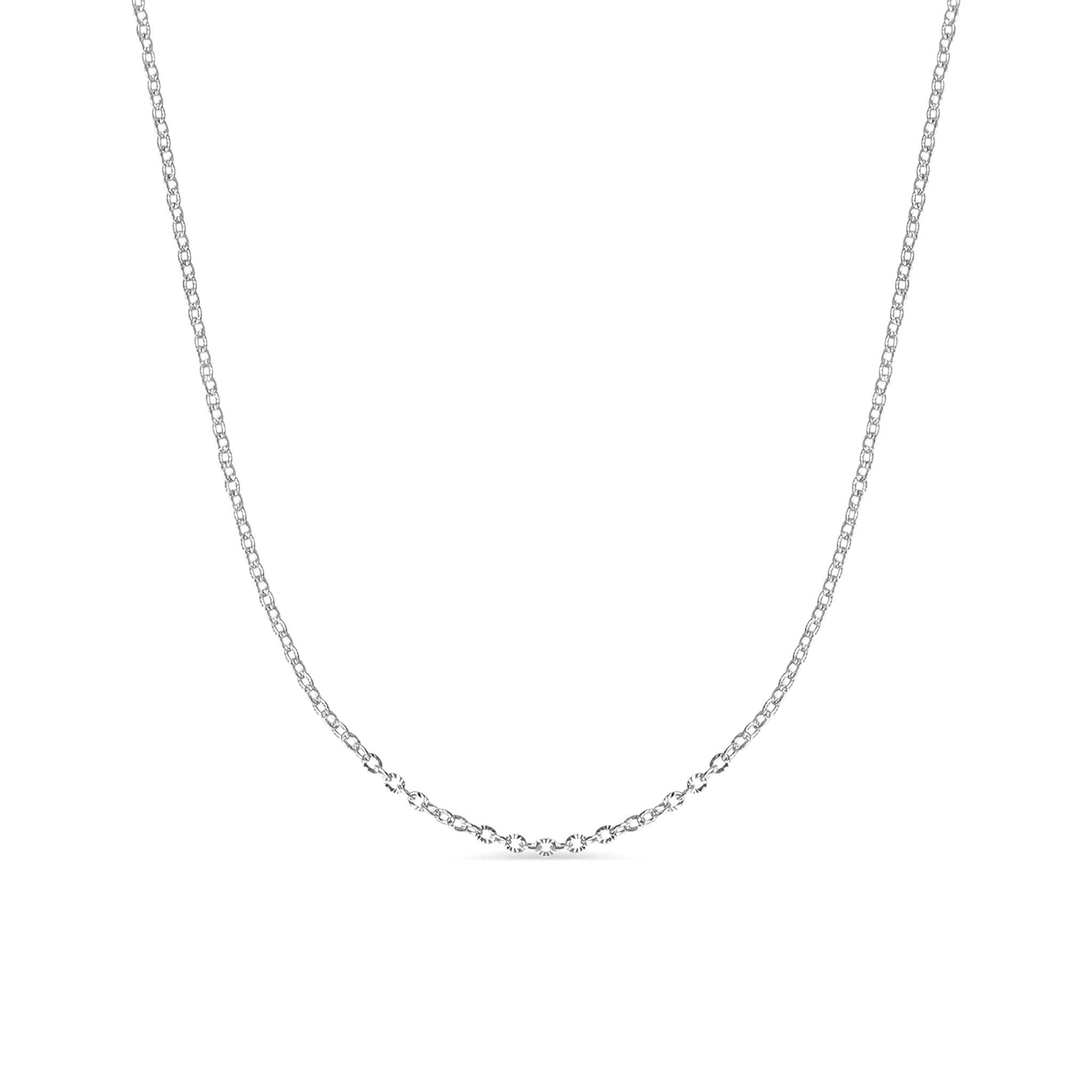 Stainless Steel Crimped Oval Chain Necklace