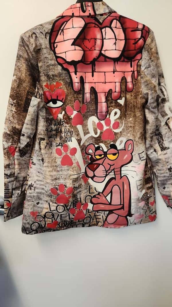 BLPP One Size Graffiti Love Street-Art Print Blazer LOOWIE