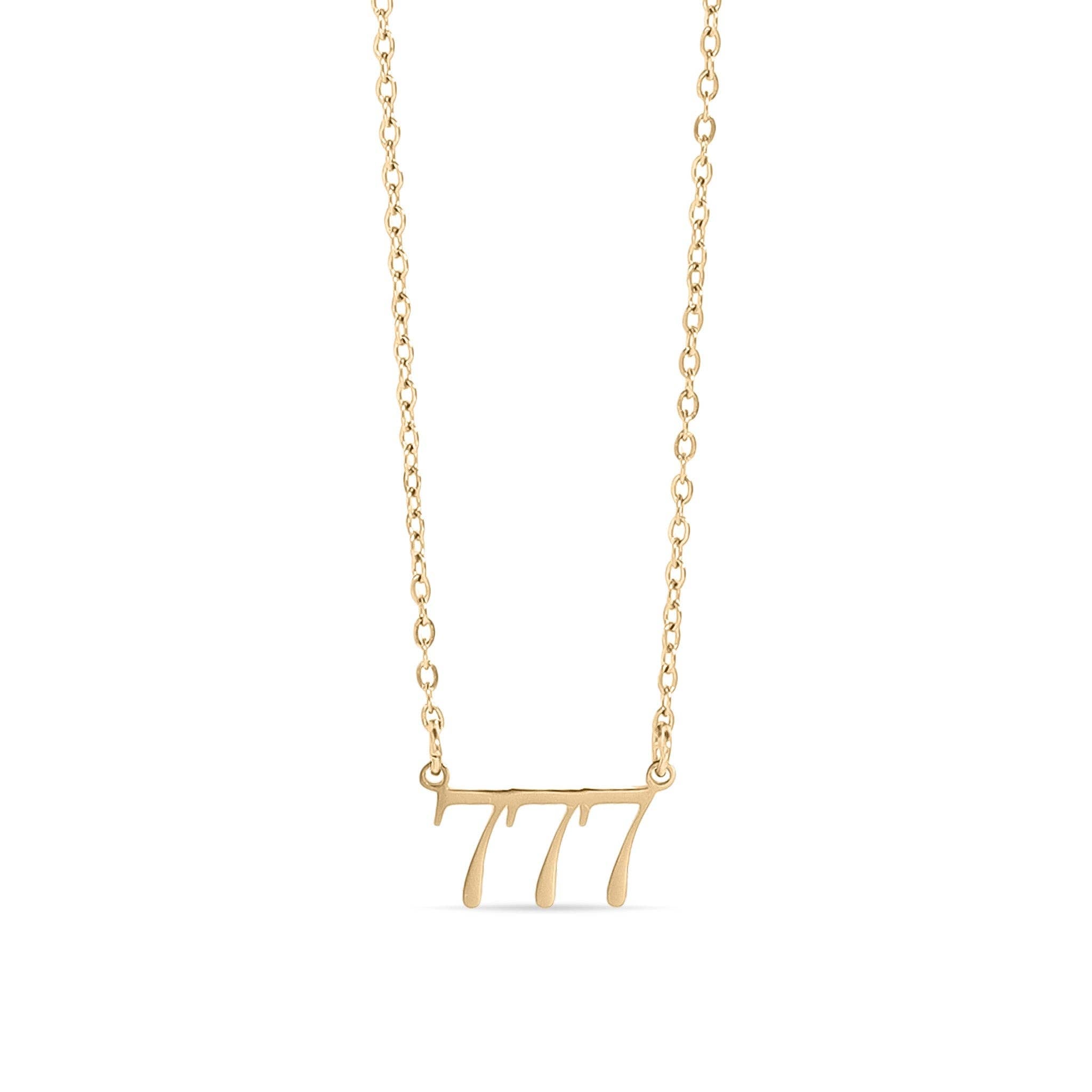 18K Gold PVD Stainless Steel Angel Number Necklace