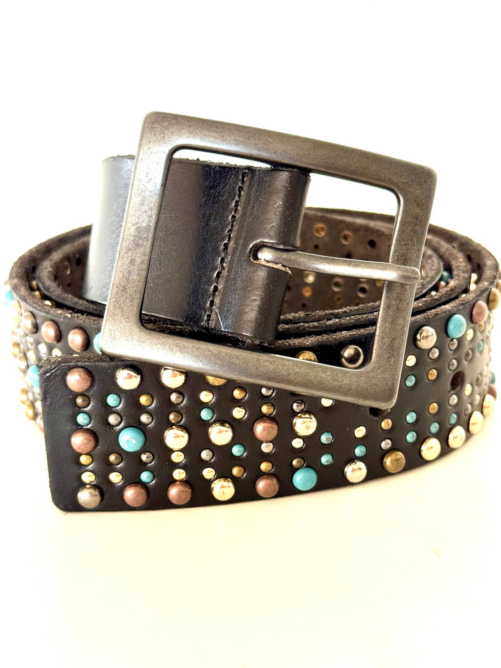 NEW! Black Leather with Multi Color Studs