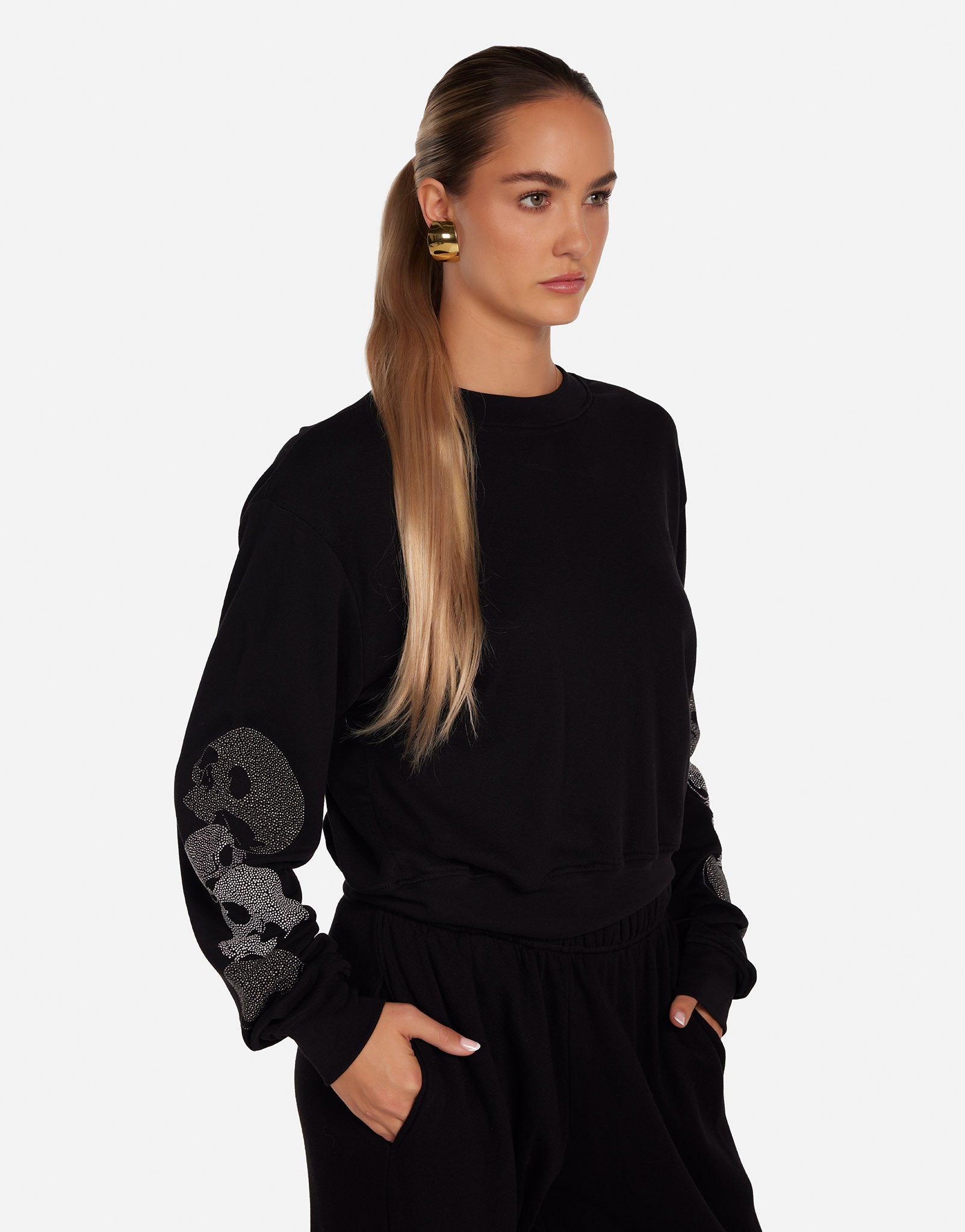 Spalding Stud Skulls Crewneck