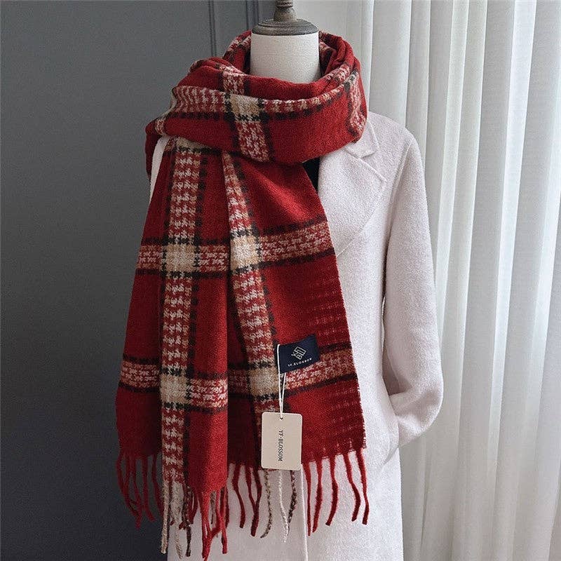 Cashmere-Like Plaid Scarf