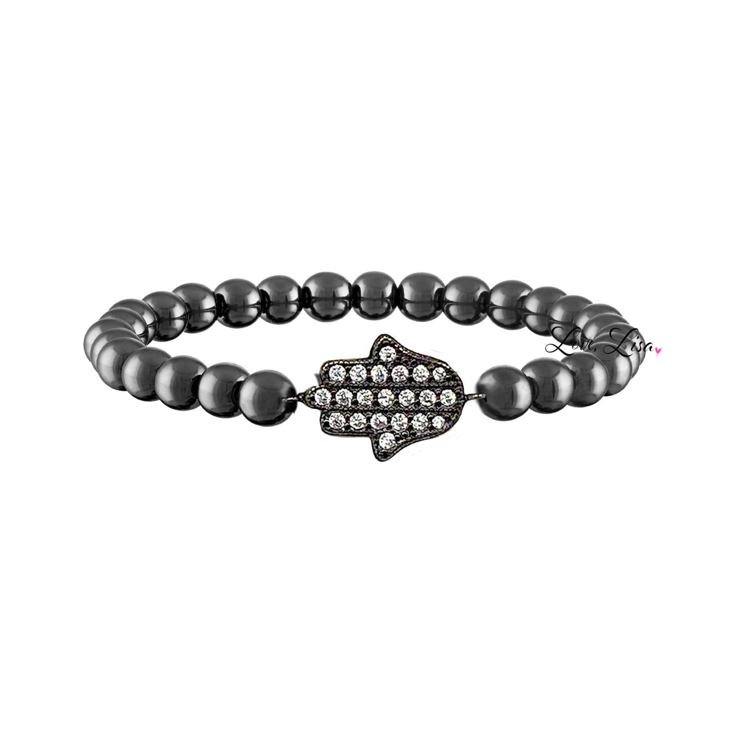 The Perfect Hamsa Beaded 6mm Stretch Bracelet