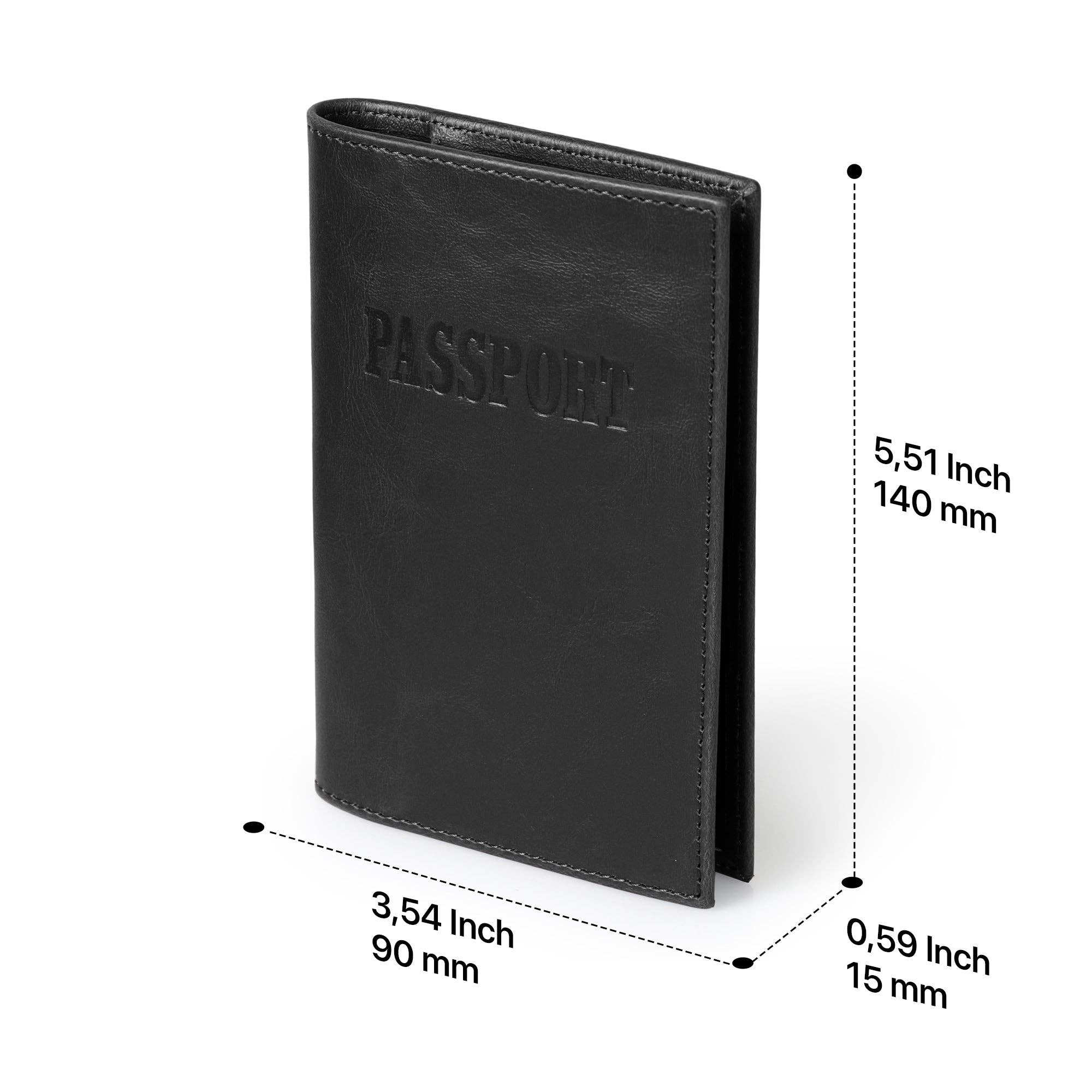 Otto Angelino Slim Passport Wallet with RFID Blocking, Leath