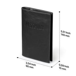 Otto Angelino Slim Passport Wallet with RFID Blocking, Leath