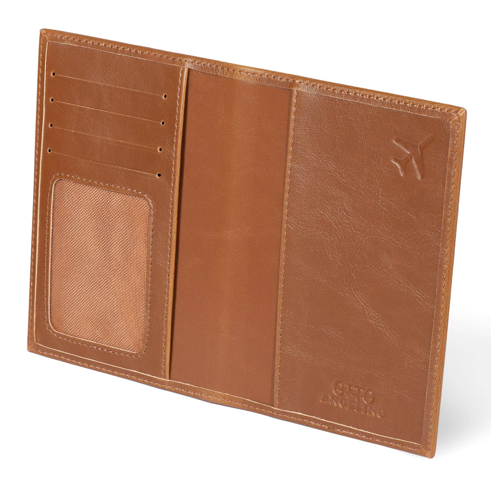 Otto Angelino Slim Passport Wallet with RFID Blocking, Leath