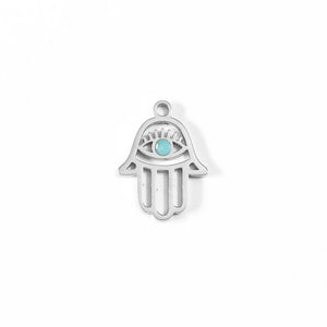 18K Gold Stainless Steel Hamsa Hand Evil Eye Charm
