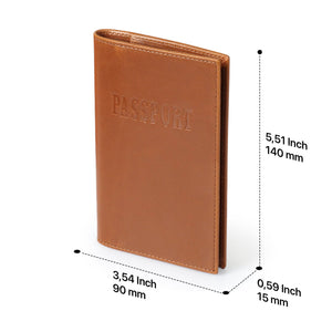 Otto Angelino Slim Passport Wallet with RFID Blocking, Leath