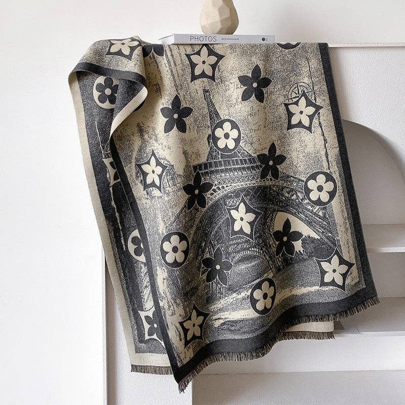 Cashmere-Like Horse Print Warm Scarf
