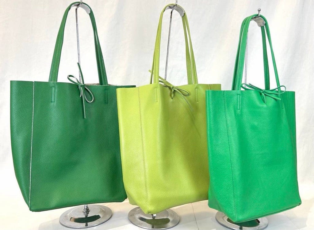 Summer Italian Leather Solid Tote Bags JIJOU CAPRI