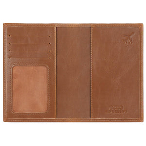 Otto Angelino Slim Passport Wallet with RFID Blocking, Leath