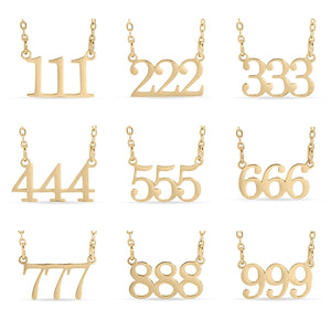 18K Gold PVD Stainless Steel Angel Number Necklace