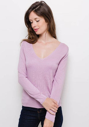 Cashmere silk V-neck sweater