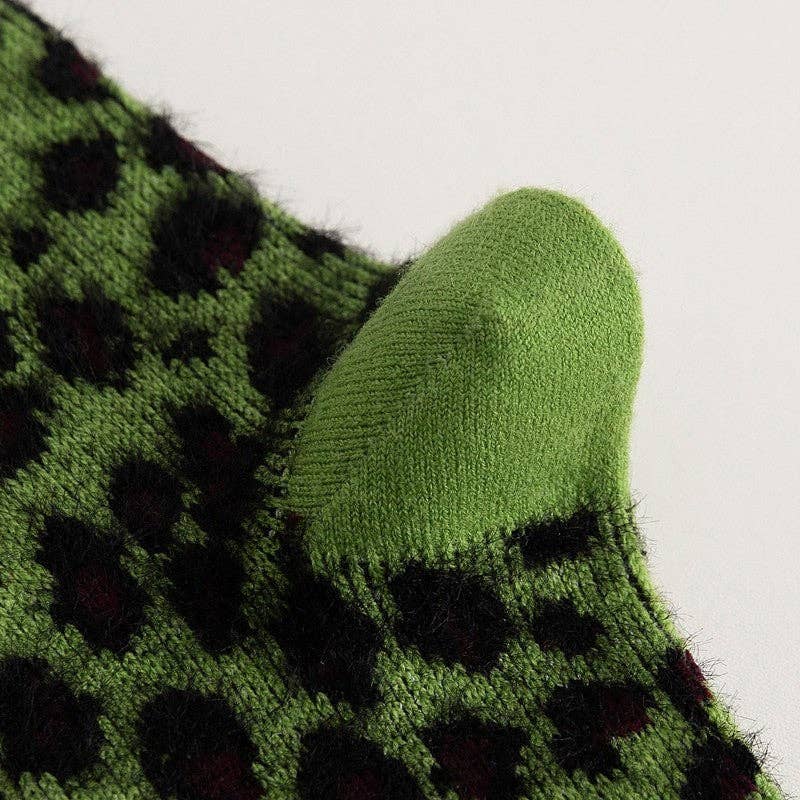 Leopard Print Lightweight Thick Sock(A Set Of Five Pairs)