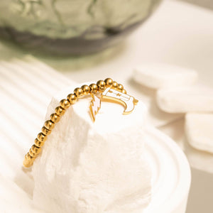 18K Gold PVD Stainless Steel Epoxy Lightning Bolt Charm