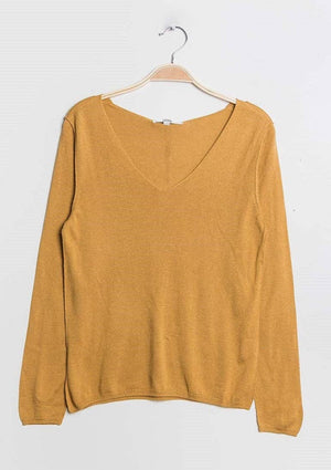 Cashmere silk V-neck sweater