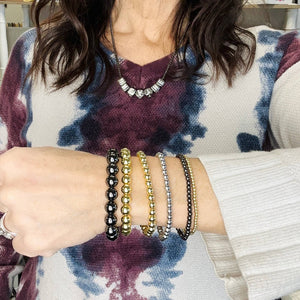 5mm Gold and Silver Beaded Bracelet
