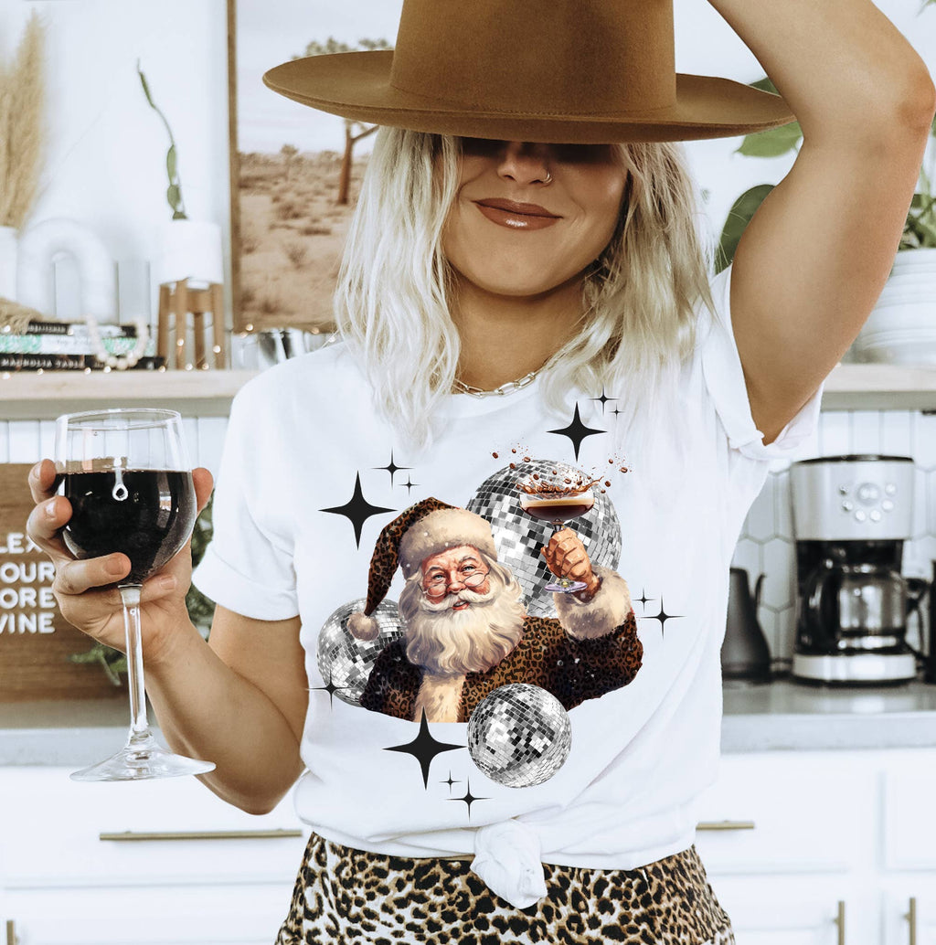 Christmas Cheers Santa Tee Sweatshirt Long Sleeve Crop