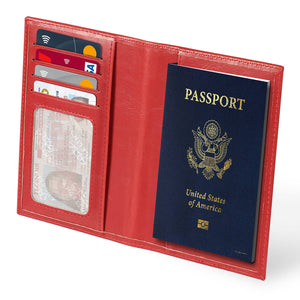 Otto Angelino Slim Passport Wallet with RFID Blocking, Leath