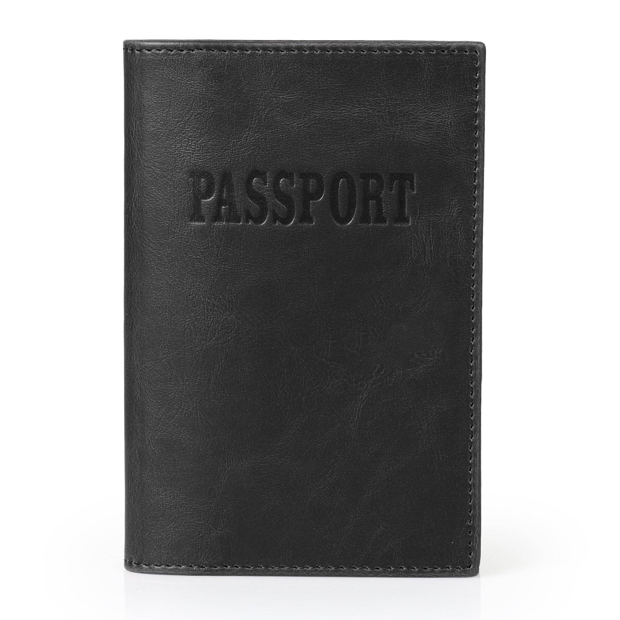Otto Angelino Slim Passport Wallet with RFID Blocking, Leath
