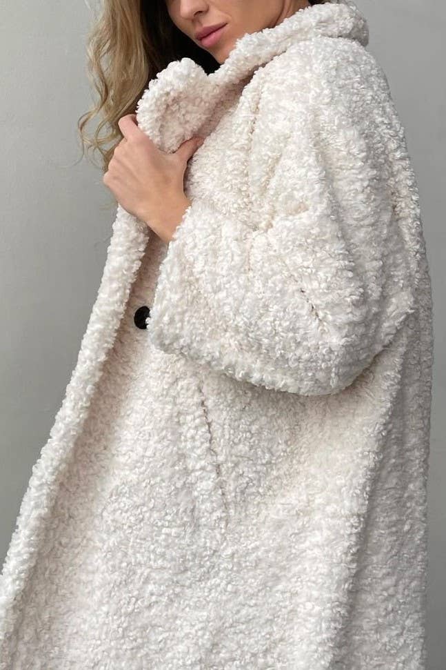 Lapel Plush Fleece Trench Coat