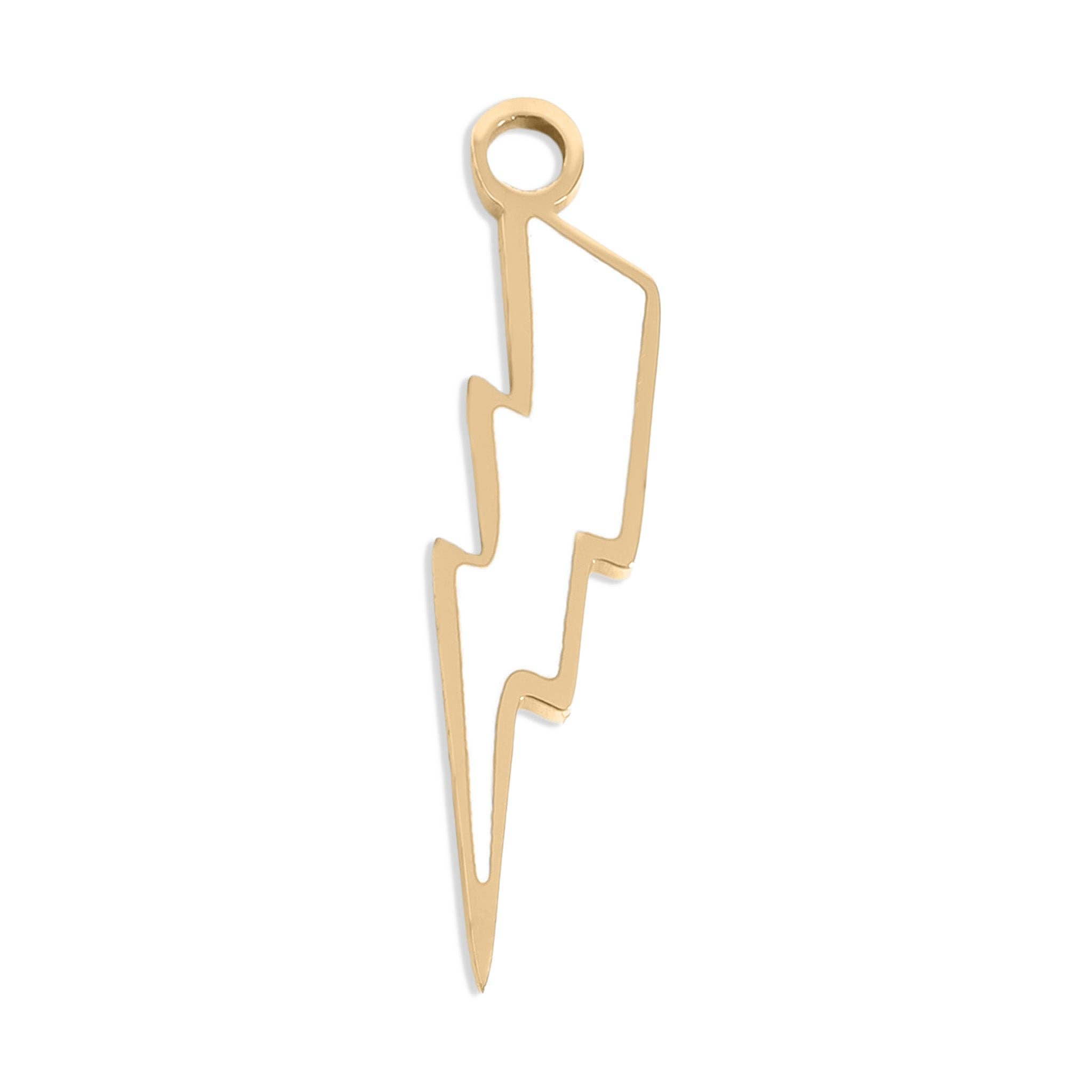 18K Gold PVD Stainless Steel Epoxy Lightning Bolt Charm