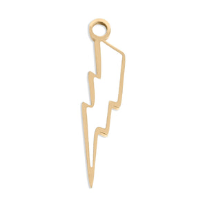 18K Gold PVD Stainless Steel Epoxy Lightning Bolt Charm