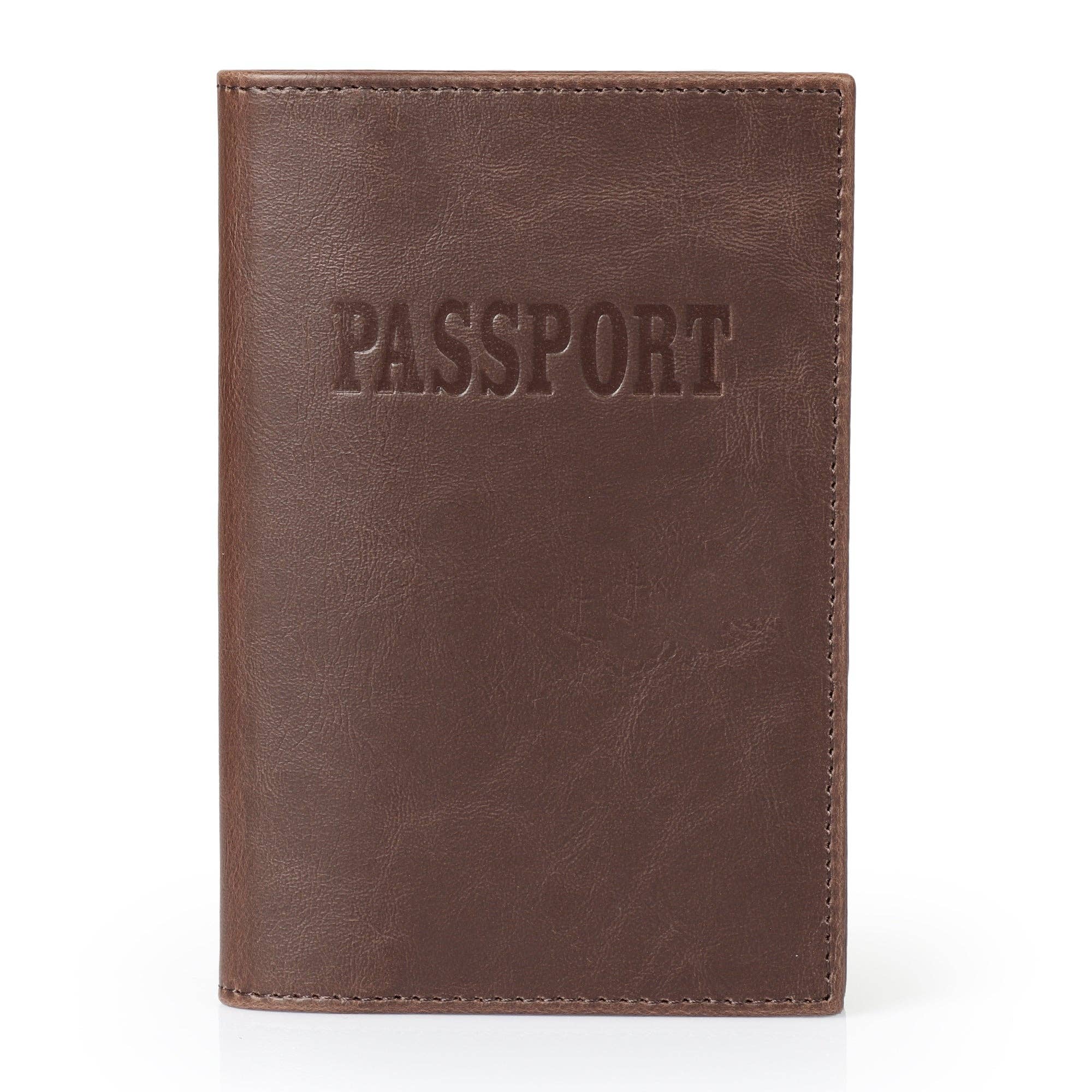 Otto Angelino Slim Passport Wallet with RFID Blocking, Leath