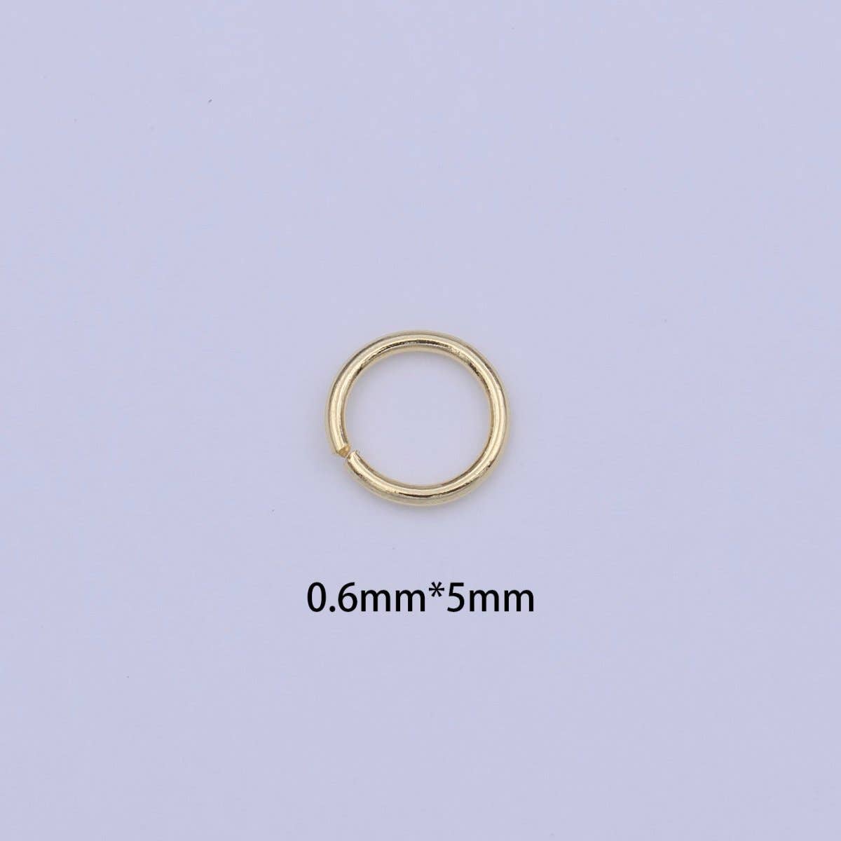 16K Gold Filled 5mm x 0.6mm Assorted Open Jump Ring Jewelry Supply | B-605