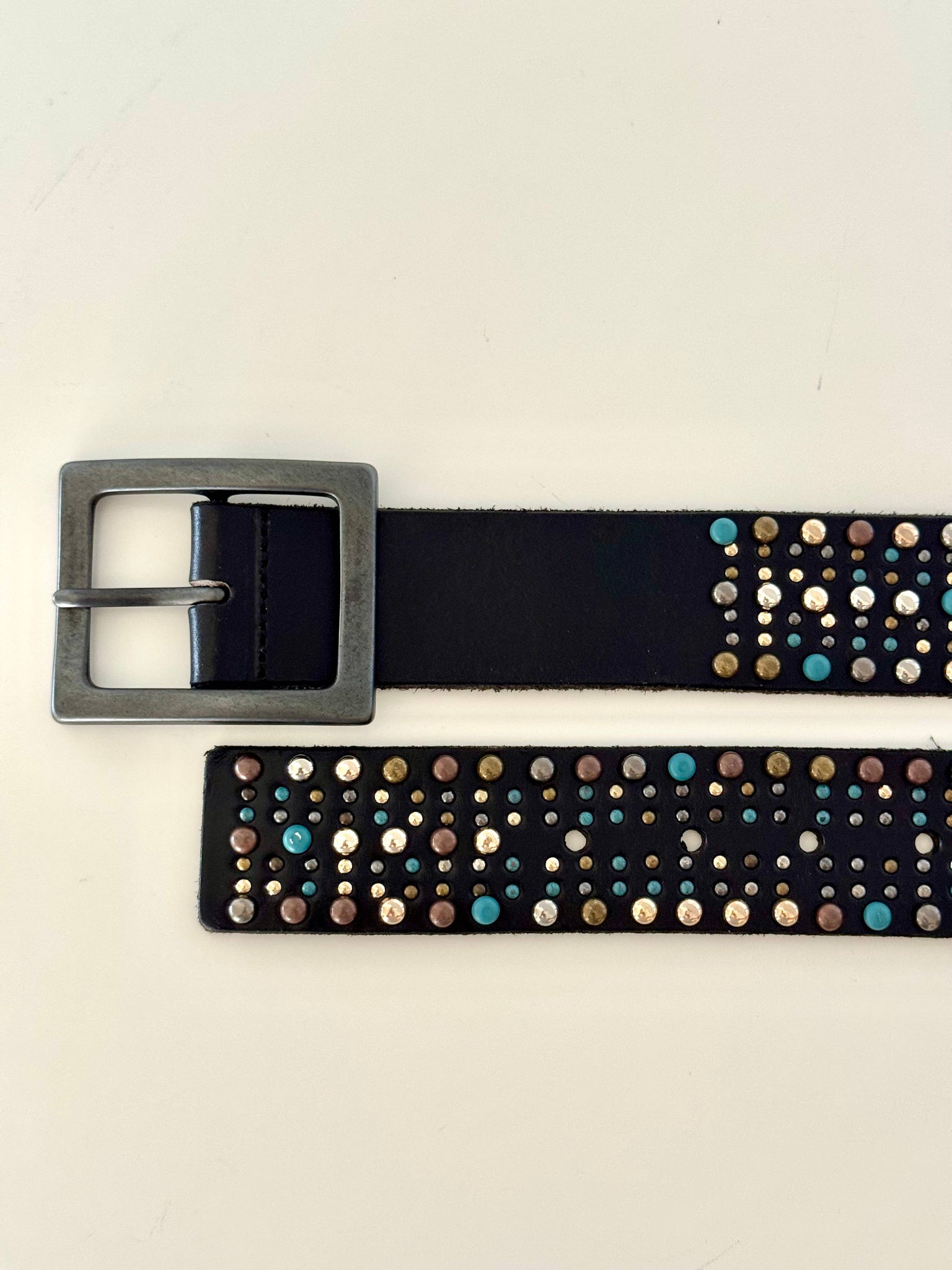 NEW! Black Leather with Multi Color Studs