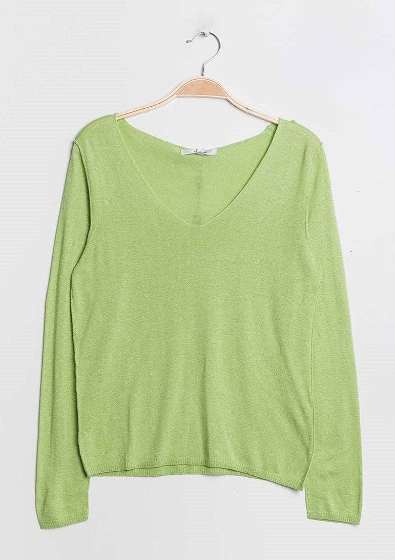 Cashmere silk V-neck sweater